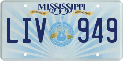 MS license plate LIV949