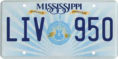 MS license plate LIV950