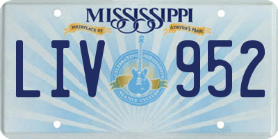 MS license plate LIV952