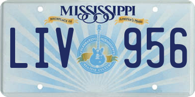 MS license plate LIV956