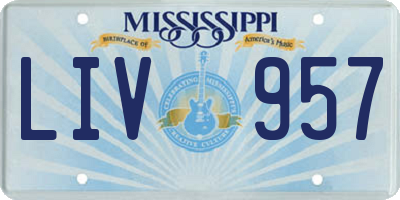 MS license plate LIV957