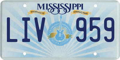 MS license plate LIV959