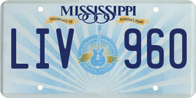 MS license plate LIV960