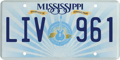 MS license plate LIV961