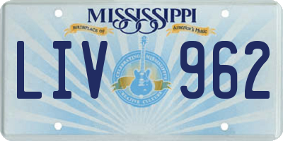 MS license plate LIV962