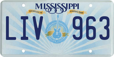 MS license plate LIV963