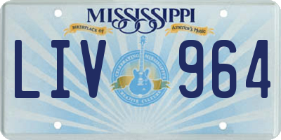 MS license plate LIV964