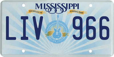 MS license plate LIV966