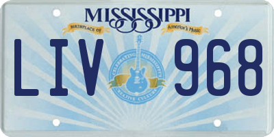 MS license plate LIV968