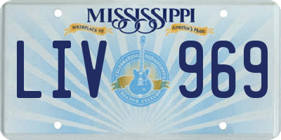 MS license plate LIV969