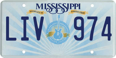 MS license plate LIV974