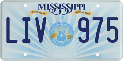 MS license plate LIV975