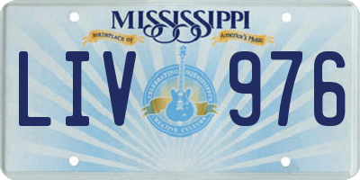 MS license plate LIV976
