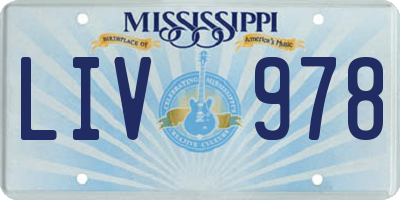 MS license plate LIV978