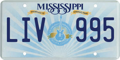 MS license plate LIV995