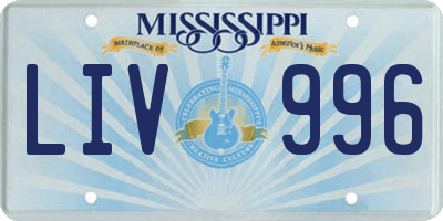 MS license plate LIV996