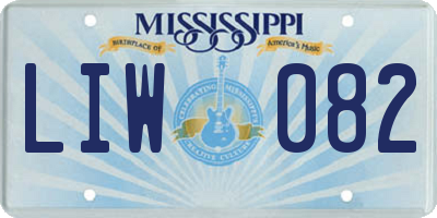 MS license plate LIW082