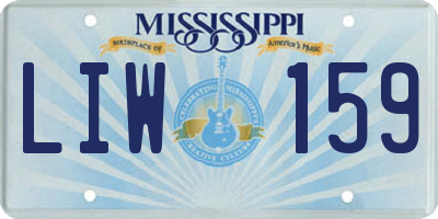 MS license plate LIW159