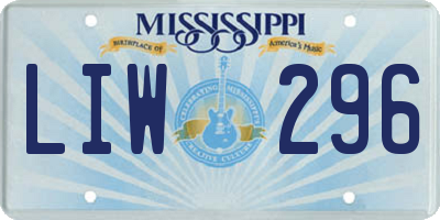 MS license plate LIW296