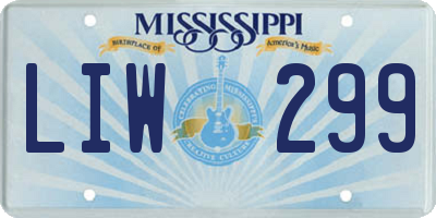 MS license plate LIW299