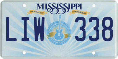 MS license plate LIW338