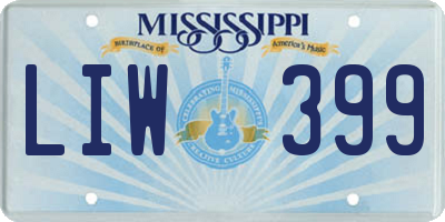 MS license plate LIW399