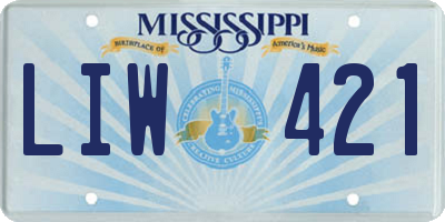 MS license plate LIW421