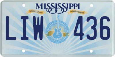 MS license plate LIW436