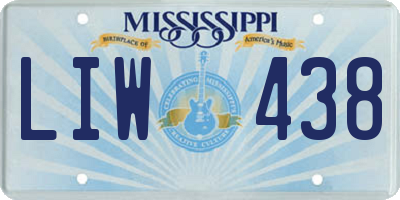 MS license plate LIW438