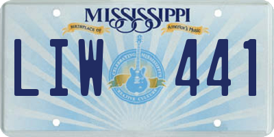 MS license plate LIW441