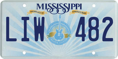 MS license plate LIW482