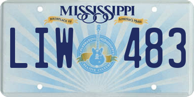 MS license plate LIW483