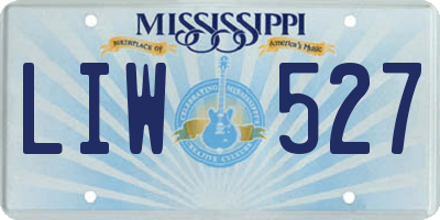 MS license plate LIW527
