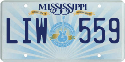 MS license plate LIW559