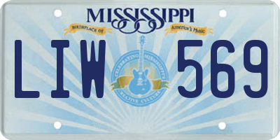 MS license plate LIW569