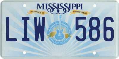 MS license plate LIW586