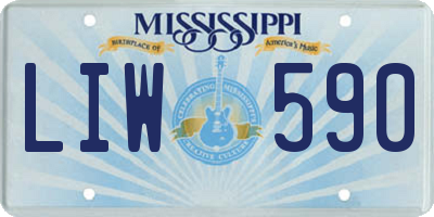 MS license plate LIW590