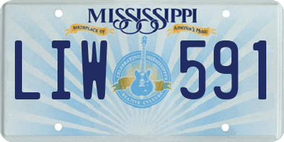 MS license plate LIW591