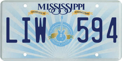 MS license plate LIW594