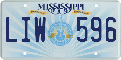 MS license plate LIW596