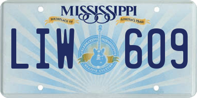 MS license plate LIW609