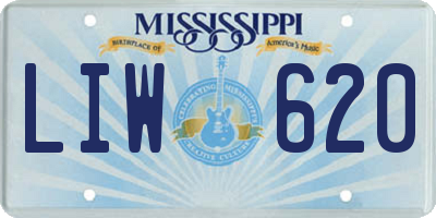 MS license plate LIW620