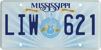 MS license plate LIW621