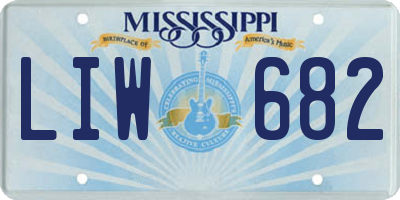 MS license plate LIW682