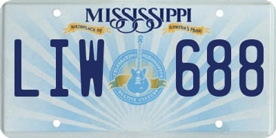 MS license plate LIW688
