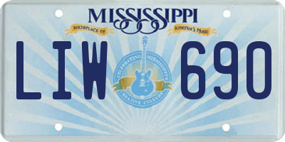 MS license plate LIW690
