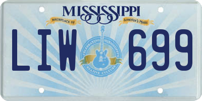 MS license plate LIW699