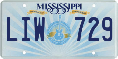 MS license plate LIW729