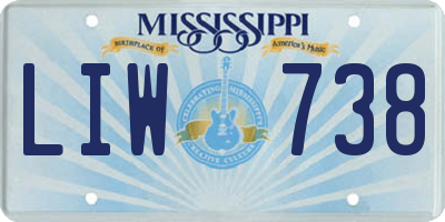 MS license plate LIW738