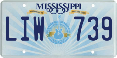 MS license plate LIW739